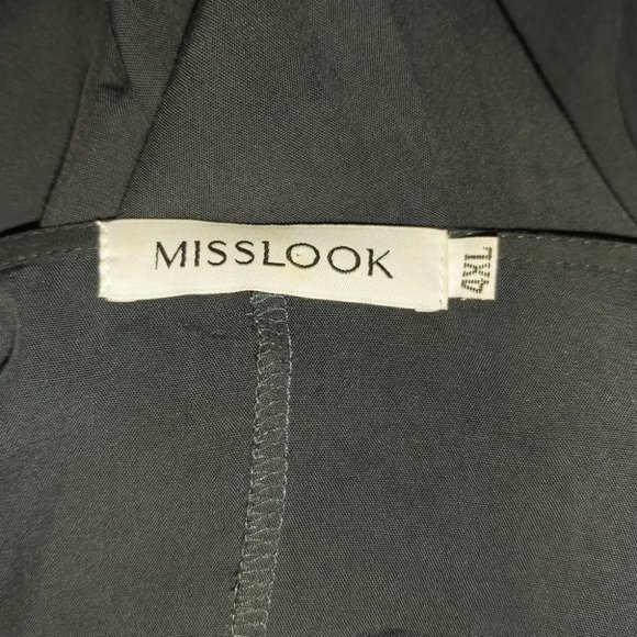 MISSLOOK | Women's Embroidered Top Dark Grey Size XL - Picture 6 of 8